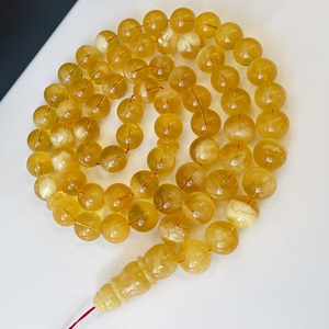 Misbaha en ambre de la Baltique, 66 perles rondes, ambre naturel, prière islamique - Product Image 1