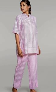 Conjunto de ropa de dormir informal de mujer ligera y cómoda de algodón suave de nueva moda de calidad superior para verano transpirable - Product Image 3