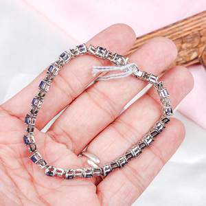 Best Quality Natural Kyanite With Cubic Zircon 925 Sterling <b>Silver</b> <b>Bracelet</b> Handmade Designer <b>Silver</b> Jewelry Wholesaler - Product Image 5