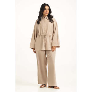 Camisa de Lino de Corte Regular WM-COD-SS25-369T Transpirable Sin Cuello para Primavera/Verano - Product Image 2