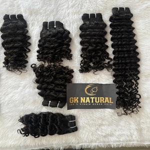 มัดผมแบบอินเดียผมมนุษย์ผ่านกระบวนการผมต่อเนื้อหยิก - Product Image 1