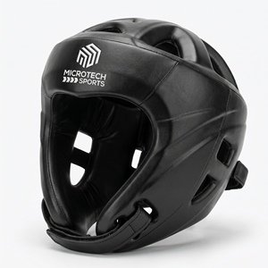 Professional Leather Double Layer Padded Kickboxing <b>Head</b> Guard Youth <b>Training</b> Karate Taekwondo MMA Sparring Protective Helmet - Product Image 1