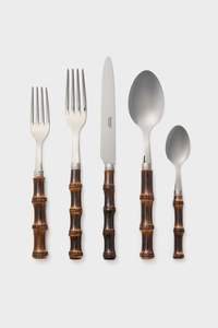 ชุดช้อนส้อมสแตนเลสแบบพรีเมี่ยมพร้อมที่จับไม้เหมาะสำหรับร้านอาหารโรงแรมคาเฟ่บริการจัดเลี้ยงและอาหารค่ำสำหรับครอบครัว - Product Image 5