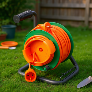 Enrollador de Cable Eléctrico (15m) H05VV-F 2x1.5mmq 1P para Jardín, Naranja y Verde, PP2702, Cables de Alimentación - Product Image 3