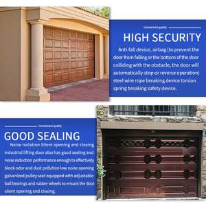 Porte de garage résidentielle privée à commande automatique à distance, design moderne, porte segmentée, réduction du bruit, coupe-vent, personnalisable - Product Image 5