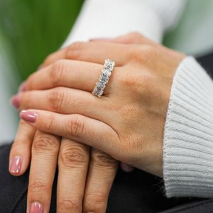 Anillo de Diamantes Cultivados en Laboratorio de 3.00 Quilates en Total, con Múltiples Formas, en Oro Amarillo de 14k, Anillo de Eternidad con Forma de Fantasía para Ella, DEF VVS - Product Image 5