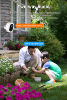 Caméra de sécurité CCTV sans fil 3MP Wi-Fi H.264 IP66 étanche pour intérieur, batterie 5200mAh, audio bidirectionnel, Tuya Smart, en plastique
