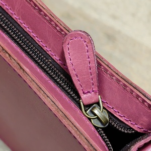 Sacs à bandoulière pour femmes en cuir véritable avec fermeture à glissière, design minimaliste à carreaux, motif floral, fabrication artisanale, portables, pour toutes les saisons, usage quotidien - Product Image 4