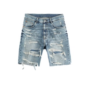 Nouveau Style Streetwear 2024 personnalisé Jeans vêtements pour hommes mode déchiré Patch hommes pantalon droit Denim Jean Shorts hommes en gros - Product Image 4