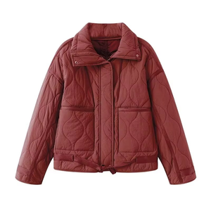 เสื้อแจ็คเก็ตบอมเบอร์หนัง PU ทรงหลวม กระเป๋าใหญ่  คอโอ  บุผ้าฝ้าย  สไตล์ลำลอง  สำหรับผู้ชาย  คอลเลคชั่นฤดูใบไม้ร่วง-ฤดูหนาว  พร้อมโลโก้ด้านหน้า  กันลม - Product Image 2