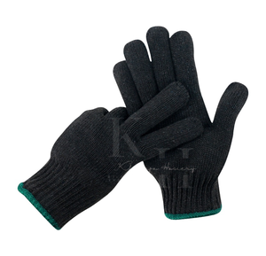 Gants de sécurité unisexes en coton noir tricoté sur mesure, tissu extensible du Pakistan, respirants, compatibles écran tactile, décontractés, toutes saisons, haute qualité - Product Image 3