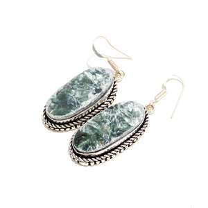 Pendientes de Plata de Ley 925 con Ópalo Azul Estilo Cristiano, Joyería con Piedras Preciosas, Regalo para Mujer - Product Image 1