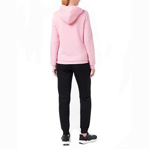Ropa de invierno para mujer, trajes para correr con cremallera, sudadera rosa y pantalones de sudor negros, chándales hechos de lana con logotipo personalizado - Product Image 6
