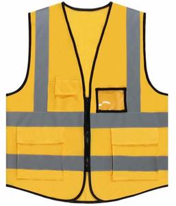 Custom Logo High Visible <b>Hi</b> <b>Vis</b> Yellow <b>Orange</b> Reflective Construction Traffic Work Wear Safety Vest With Multi Pockets - Product Image 5