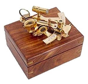 9 Inch Antique Brass Sextant Nautical Theme Astrolabe Vintage Decorative Home Decorating <b>Accessory</b> for Marine Use <b>Beach</b> Inspired - Product Image 2