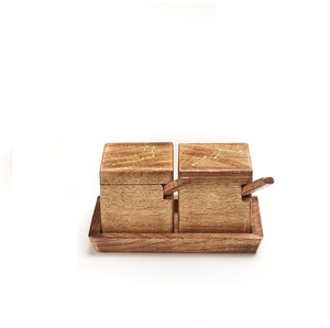 ชุดชามเกลือพริกไทยและน้ำตาลไม้เนื้อแข็งอุปกรณ์เครื่องครัวสำหรับเครื่องมือสมุนไพรและเครื่องเทศดีไซน์ไม่เหมือนใครคลาสสิก - Product Image 4