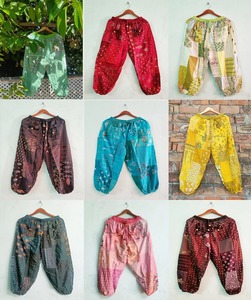 Handmade Patchwork Rayon Pant <b>Womens</b> <b>Summer</b> Harem Pants Festival Clothing Indian Hand Dyed Patchwork Harem Pants - Product Image 5