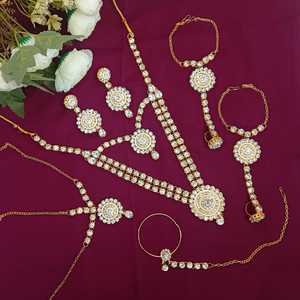 Indian Manufacture Jewelry Wholesale Ethnic Floral Designer Kundan Crystal Bridal Choker <b>Necklace</b> Indian Jewellery Set For Women - Product Image 1