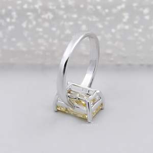 Bague de fiançailles solitaire en diamant jaune radiant fantaisie certifié IGI, bijoux de luxe - Product Image 6