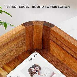 Plateau de rangement et de service en bois en gros avec élégantes poignées latérales en laiton, finition lisse, pour la cuisine, la salle à manger et la décoration de table basse - Product Image 4