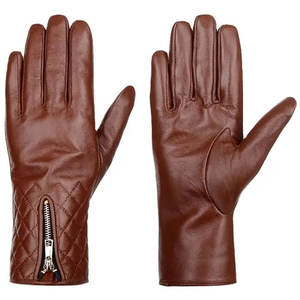 Gants de conduite en cuir véritable pour l'été, gants de moto en peau de mouton fins pour femmes, tous les doigts, mode, creux, non doublés - Product Image 1