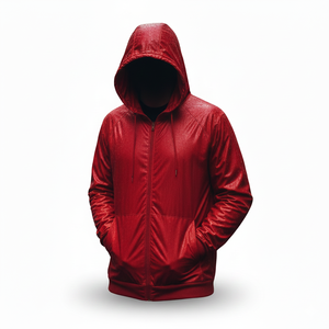 Sudadera con Capucha Roja Extra Grande Personalizada para Hombre, Sudadera de Forro Polar Grueso, Sudadera Lisa Unisex Impermeable para Hombre - Product Image 1