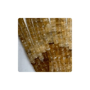 Natural Beer Quartz Shaded Faceted <b>Heishi</b> Tyre Shape <b>Beads</b> 16 Inches Strand 6-7MM Natural Beer Quartz Stone <b>Beads</b> - Product Image 1