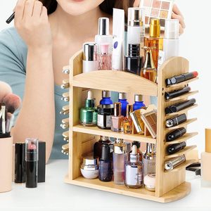 Mangowood Makeup Organizer Lipstick Holder Brush Rack Cosmetic Storage Organizer Multi-Function <b>Make</b> <b>up</b> Box Stand for <b>Vanity</b> - Product Image 6