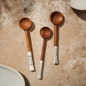 Handcrafted <b>Wooden</b> <b>Spoon</b> <b>Set</b> with Art Handle Design Smooth Finish Durable Eco Friendly Utensils for Cooking Serving and Gifting - Product Image 1