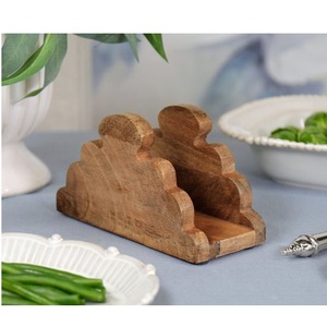 Design simple maison cuisine table en papier de soie Table à manger décorative mangue et porte-serviettes en bois d'acacia - Product Image 4