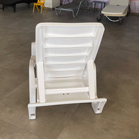 Chaise longue en plastique avec accoudoirs pour hôtel et jardin, chaises longues d'extérieur, piscine, lit de soleil en plastique