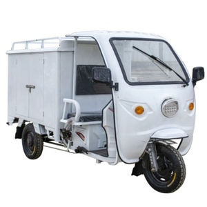 Tricycle électrique rouge à cabine fermée, véhicule utilitaire léger à trois roues pour livraison et transport commercial, 60V - Product Image 2