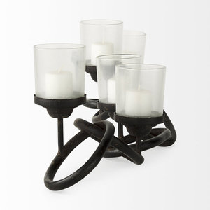Portavelas de Metal de hierro hecho a mano de moda, soporte duradero para decoración del hogar, iluminación de mesa de eventos para fiestas de Navidad, ocasiones - Product Image 1