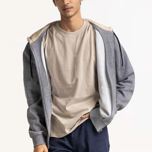 Sweat-shirts à capuche pour hommes en coton 100% uni avec impression de logo personnalisé Coupe ample coupe-vent Nouveau design Sweat-shirt pour hommes - Product Image 3