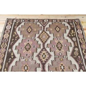 Alfombra Turca, Alfombra de Pasillo de 4.1x11.9 pies, Alfombra Vintage de Lana con Diseño Geométrico Morado - Product Image 4