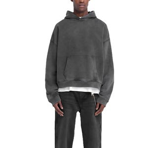 Sudadera con Capucha para Hombre, al por Mayor, 420 GSM, Gruesa, Lisa, con Logotipo Personalizado, Estilo Vintage Desgastado, Lavado Ácido, Decolorado por el Sol - Product Image 1