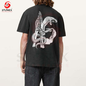 เสื้อยืดผู้ชายยาวโอเวอร์ไซส์แนววินเทจผ้าคอตตอน100% ซักได้หรูหราไม่มีลายกำหนดเอง - Product Image 6