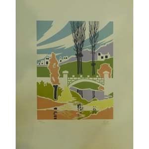 Toile originale espagnole imprimée à la main, prête à être accrochée pour la décoration murale de la maison, 13 x 14 Abcp-247 - Product Image 1