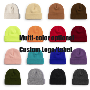 2024 Custom Logo High Quality Blank Acrylic Warm Knitted <b>Winter</b> Beanie <b>Hats</b> Custom Logo Embroidery Beanie - Product Image 4