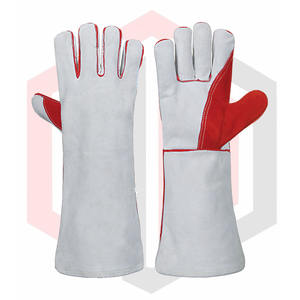 Guantes de soldadura personalizables de piel de vaca dividida con aislamiento térmico resistencia al desgaste 7 oz de espesor antideslizante sin polvo - Product Image 1