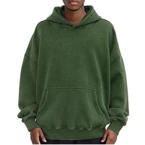 Sweat à capuche de luxe surdimensionné pour hommes, respirant et lavé à l'acide, brodé, au prix de gros - Product Image 1