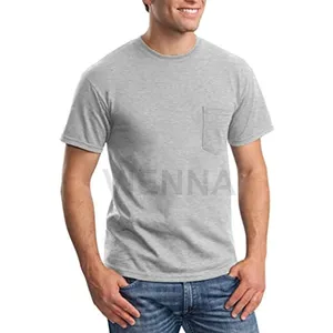 Volwassen Ultra Katoenen T-Shirt Met Zak T-Shirt Groot En Hoog T-Shirts Losse T-Shirt Fabriek Groothandel Goedkope Mannen