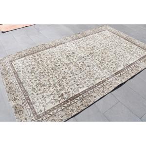 พรมตุรกีวินเทจ ขนาด 5.3x9.1 ฟุต (162x277 ซม.) พรมขนสัตว์สีน้ำตาล - Product Image 4