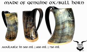 Cuerno para beber de ágata personalizado Natural tallado a mano cuerno para beber búfalo jarra para beber cuerno para cerveza - Product Image 4