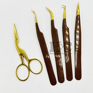 <b>Tweezers</b> Gold-Tipped Chocolate Eyelash <b>Tweezers</b> Smooth Handle Stainless Steel Extension <b>Tweezers</b> Hand-Tested Sustainability mink - Product Image 5