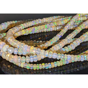 100% Natural Ethiopian Welo Fire Opal Faceted Rondelle <b>Bead</b> Loose Nature <b>Crystal</b> - Product Image 1