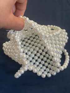 Sac Hobo en plastique perlé perle ivoire sac à main moderne fait à la main | Sac à bandoulière élégant en perles | Grand rangement de garde-robe - Product Image 3