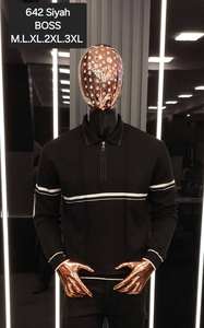 Pull décontracté pour homme d'hiver, manches longues, anti-froissement, en coton chaud, imprimé jacquard, logo sur le devant, rayure, lettre - Product Image 6