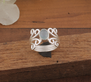 แหวนพลอยสีเงินสเตอร์ลิงสำหรับ925ประดับอัญมณีสีเงินแท้ตัดสดใสทำด้วยมือแหวนโซลิแทร์สไตล์โบฮีเมียนสำหรับใส่ได้ทั้งชายและหญิงแต่งงานแบบคลาสสิก - Product Image 6