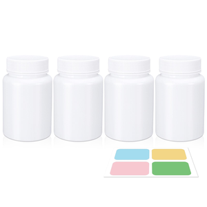 Boîte en plastique blanche 200 ml HDPE, flacons ronds blancs pour soins personnels, produits médicaux, boîte à pilules en plastique - Product Image 2